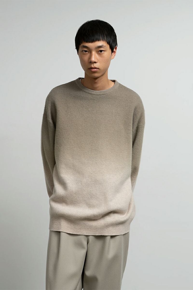 Graphpaper(グラフペーパー) Gradient Dyed Wool Crew Neck Knit グラディエントダイウールクルーネックニット GU253-80492