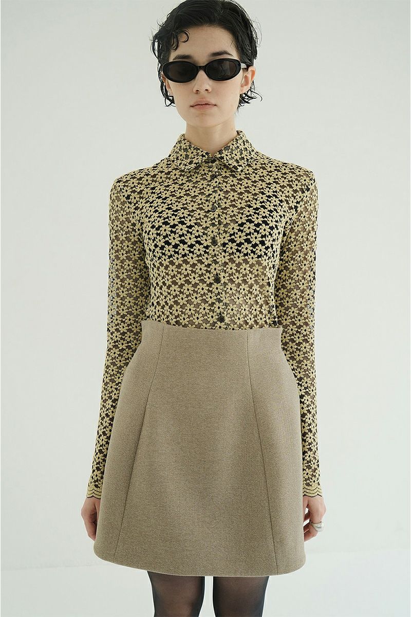 CLANE(クラネ) 3D FLOWER LACE SHIRT 3Dフラワーレースシャツ 19105-1232