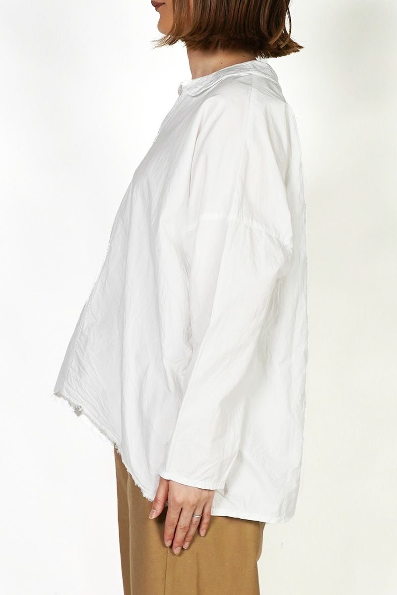 homspun(ホームスパン)  ハイカウントクロス丸襟プルオーバーブラウス 5749