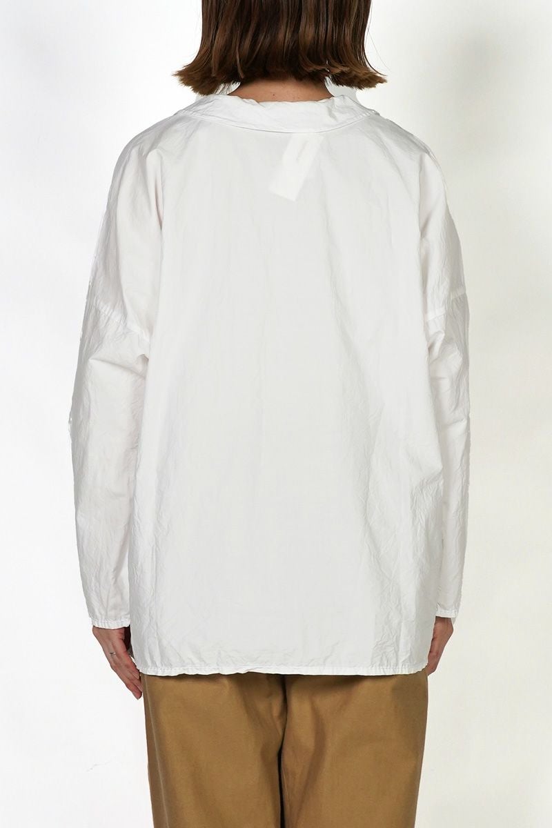 homspun(ホームスパン)  ハイカウントクロス丸襟プルオーバーブラウス 5749