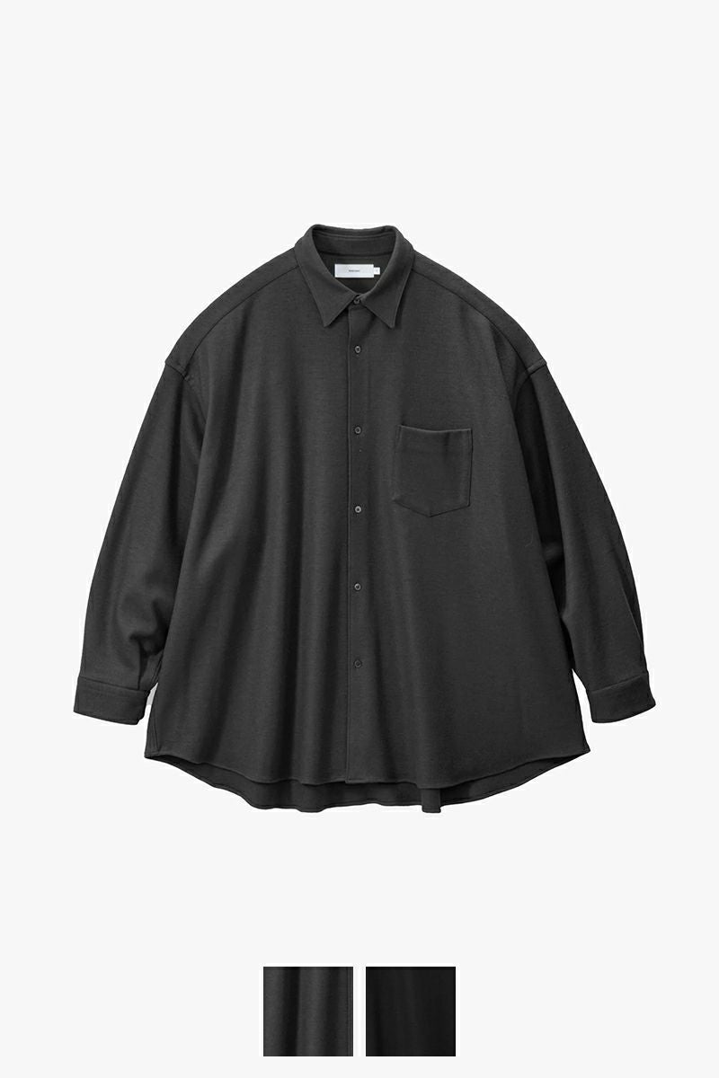 Graphpaper(グラフペーパー) Wool Smooth Flannel Oversized Regular Collar Shirt ウールスムースフランネルオーバーサイズレギュラーカラーシャツ GU253-50221B