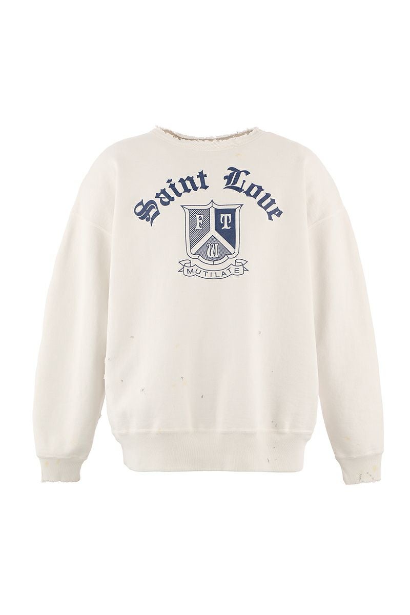 SAINT Mxxxxxx(セントマイケル) SM-HR1-0000-047 CRW NECK SWT / SAINT LOUE / WHITE クルーネックスウェット