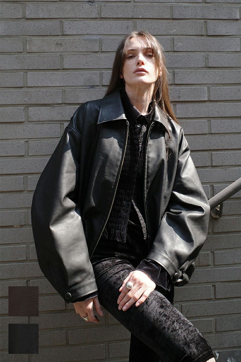 フェイクレザーバルーンジャケット CLANE CLANE(クラネ) | CLANE(クラネ)FAKE LEATHER BALLOON JACKET フェイク