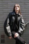 CLANE(クラネ) FAKE LEATHER BALLOON JACKET フェイクレザーバルーンジャケット 19101-0012