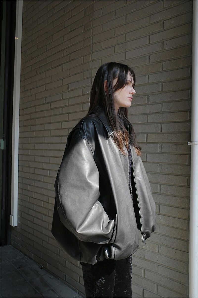 CLANE(クラネ) | CLANE(クラネ)FAKE LEATHER BALLOON JACKET フェイク