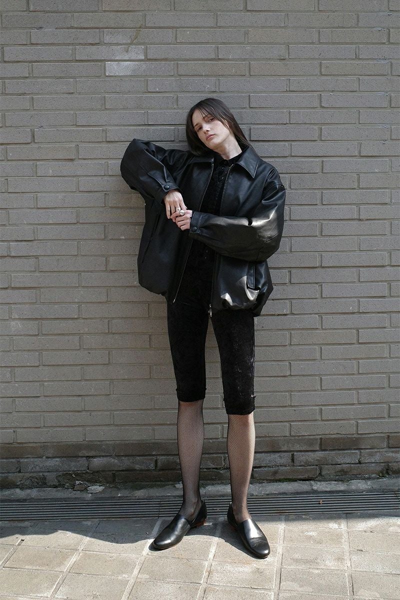 CLANE(クラネ) FAKE LEATHER BALLOON JACKET フェイクレザーバルーンジャケット 19101-0012