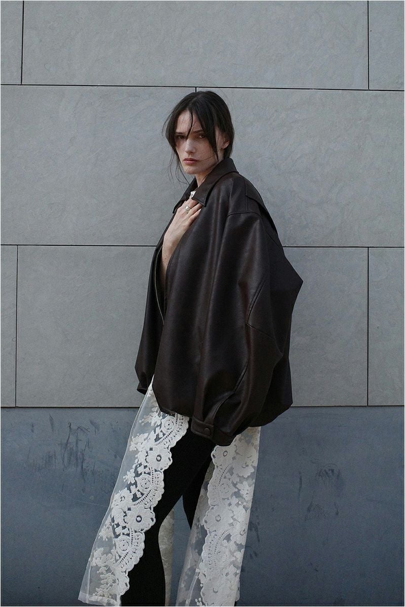 CLANE(クラネ) FAKE LEATHER BALLOON JACKET フェイクレザーバルーンジャケット 19101-0012