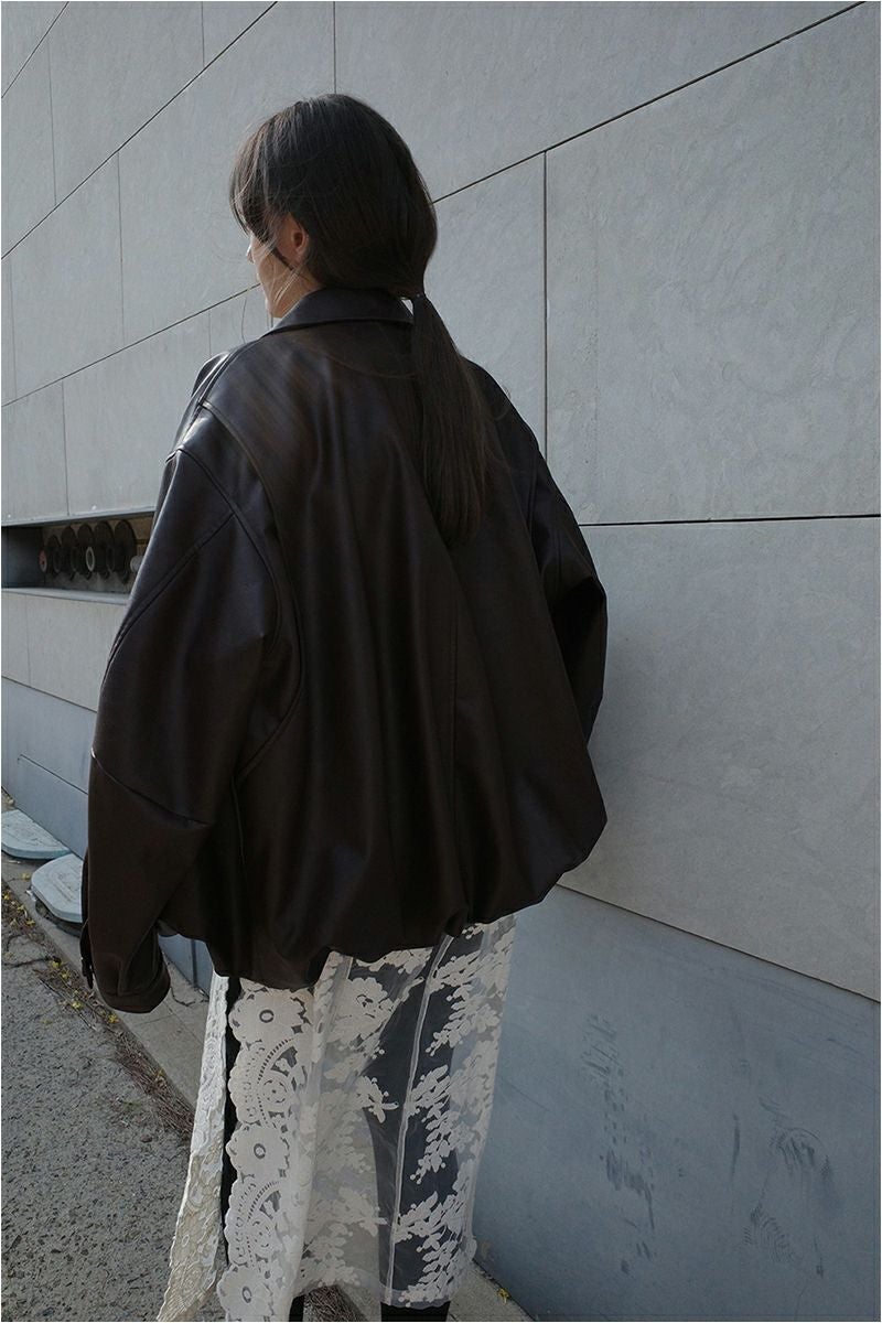 CLANE(クラネ) | CLANE(クラネ)FAKE LEATHER BALLOON JACKET フェイク