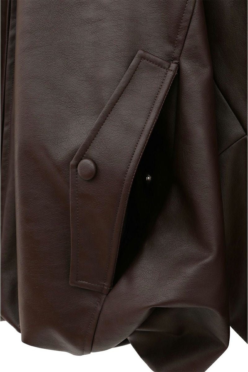 CLANE(クラネ) FAKE LEATHER BALLOON JACKET フェイクレザーバルーンジャケット 19101-0012