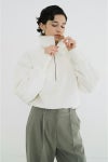 CLANE(クラネ) HALF ZIP SHORT TOPS ハーフジップショートトップス 19105-1352