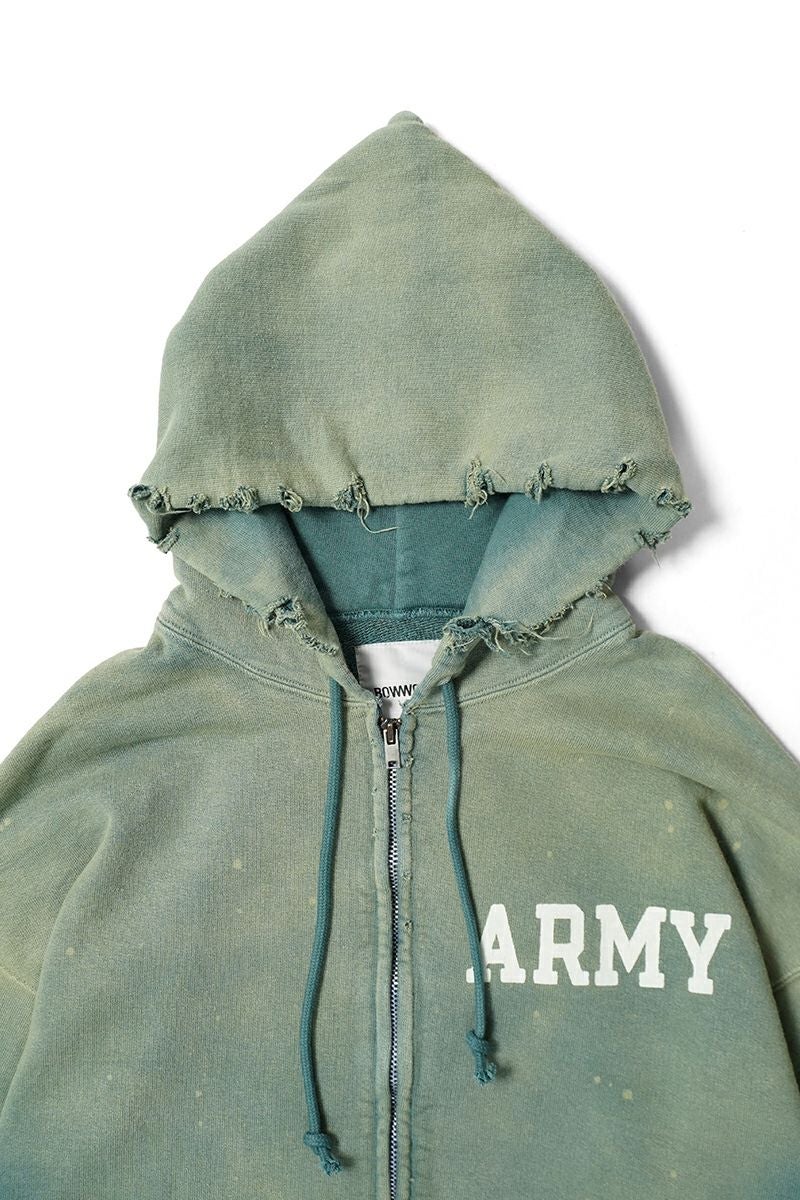 BOWWOW(バウワウ) ARMY ZIP HOODIE AGED アーミージップフーディーエイジド BW252-AZH