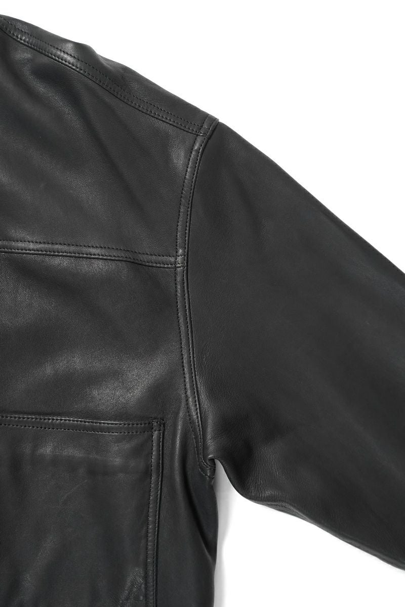 Porter Classic(ポータークラシック)LEATHER JACKET W / SILVER BUTTONS (ENTREFINO) レザージャケット シルバーボタン エントルフィーノ PC-017-3590