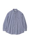 Graphpaper(グラフペーパー) Broad Stripe L/S Oversized Regular Collar Shirt ブロードストライプ長袖オーバーサイズレギュラーカラーシャツ GM254-50022STB