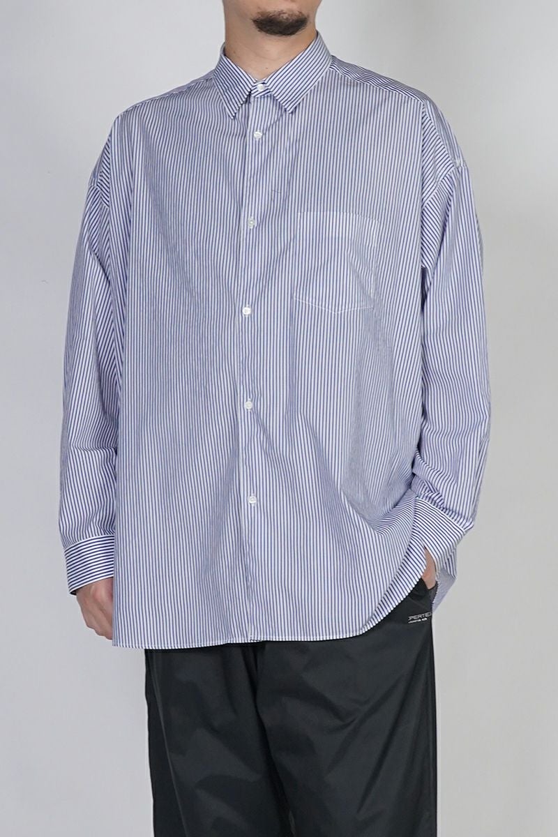 Graphpaper(グラフペーパー) Broad Stripe L/S Oversized Regular Collar Shirt ブロードストライプ長袖オーバーサイズレギュラーカラーシャツ GM254-50022STB