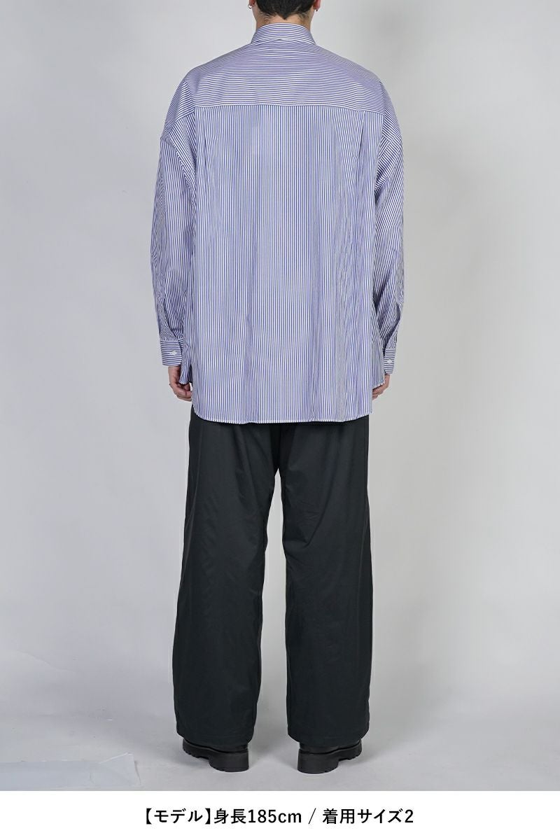 Graphpaper(グラフペーパー) Broad Stripe L/S Oversized Regular Collar Shirt ブロードストライプ長袖オーバーサイズレギュラーカラーシャツ GM254-50022STB
