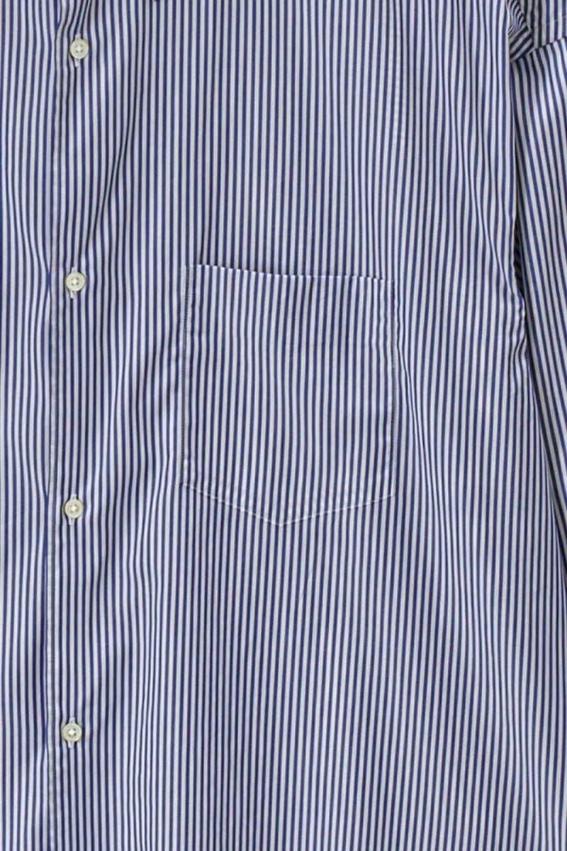 Graphpaper(グラフペーパー) Broad Stripe L/S Oversized Regular Collar Shirt ブロードストライプ長袖オーバーサイズレギュラーカラーシャツ GM254-50022STB