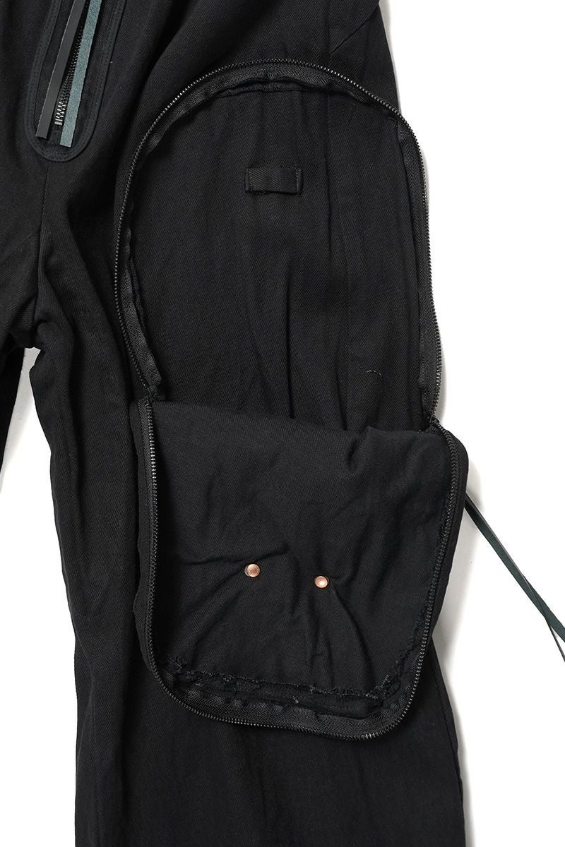  SYUMAN.(シュウマン) > SYUMAN.(シュウマン) Parachute cargo trousers by Blk 25FW-MS001-B