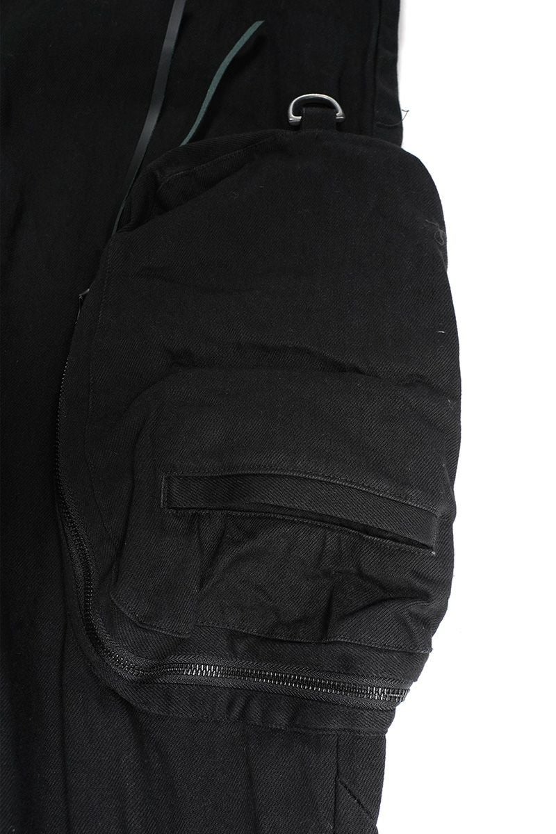  SYUMAN.(シュウマン) > SYUMAN.(シュウマン) Parachute cargo trousers by Blk 25FW-MS001-B