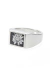 XOLO(ショロ) Signet Ring with Black & Gray Flower シグネットリングウィズブラックグレーフラワー XOR-126