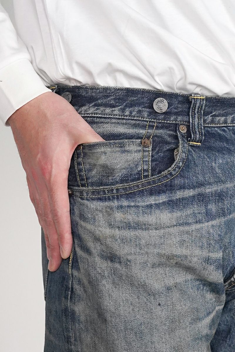 SAINT Mxxxxxx(セントマイケル) SM-HR1-0000-C60 / BerBerJin DENIM PNT / 5PKTS DAMAGE / BLUE ベルベルジン 5ポケット ダメージパンツ