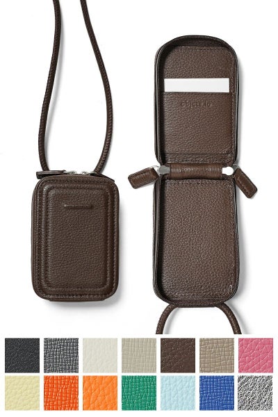 objcts.io(オブジェクツアイオー) iPhoneアクセサリー ストラップ付レザーマイクロバッグ