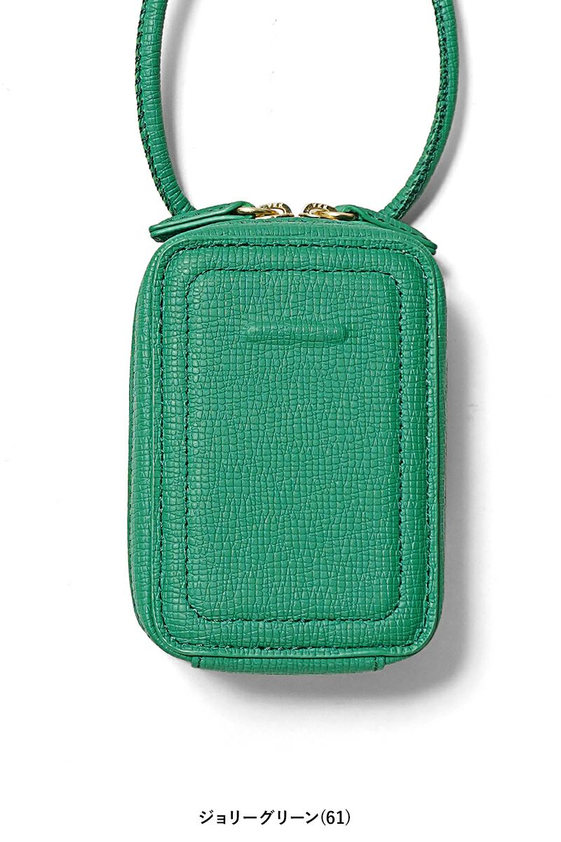 objcts.io(オブジェクツアイオー) iPhoneアクセサリー ストラップ付レザーマイクロバッグ