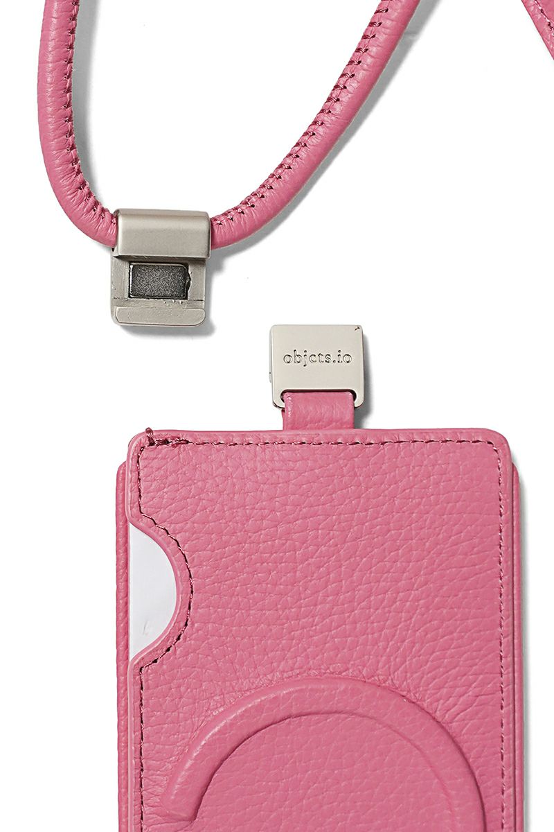 objcts.io(オブジェクツアイオー) iPhoneアクセサリー デタッチャブルストラップ付レザースリムカードホルダー