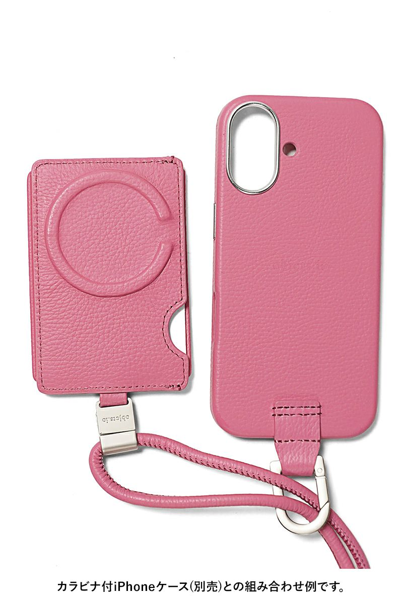 objcts.io(オブジェクツアイオー) iPhoneアクセサリー デタッチャブルストラップ付レザースリムカードホルダー