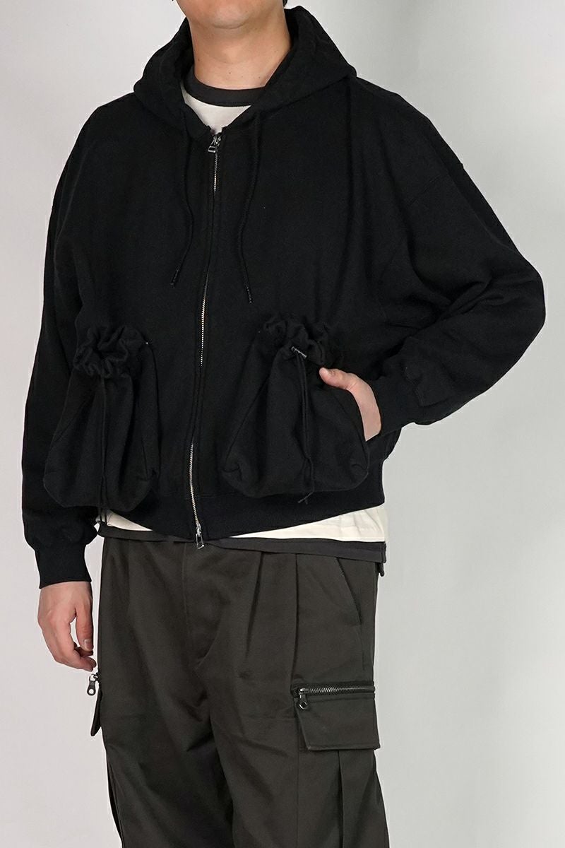 refomed(リフォメッド）"KINCHAKU" ZIPUP HOODIE 巾着ジップアップフーディー RECU-067