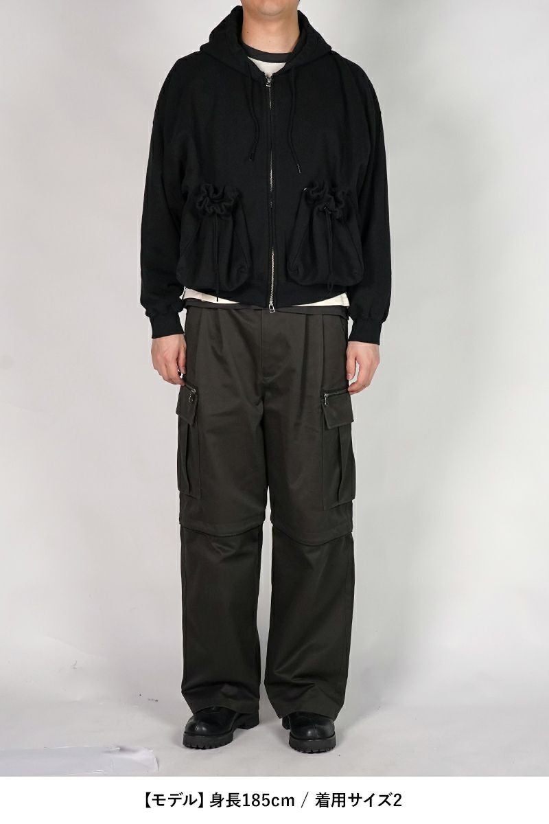 refomed(リフォメッド）"KINCHAKU" ZIPUP HOODIE 巾着ジップアップフーディー RECU-067