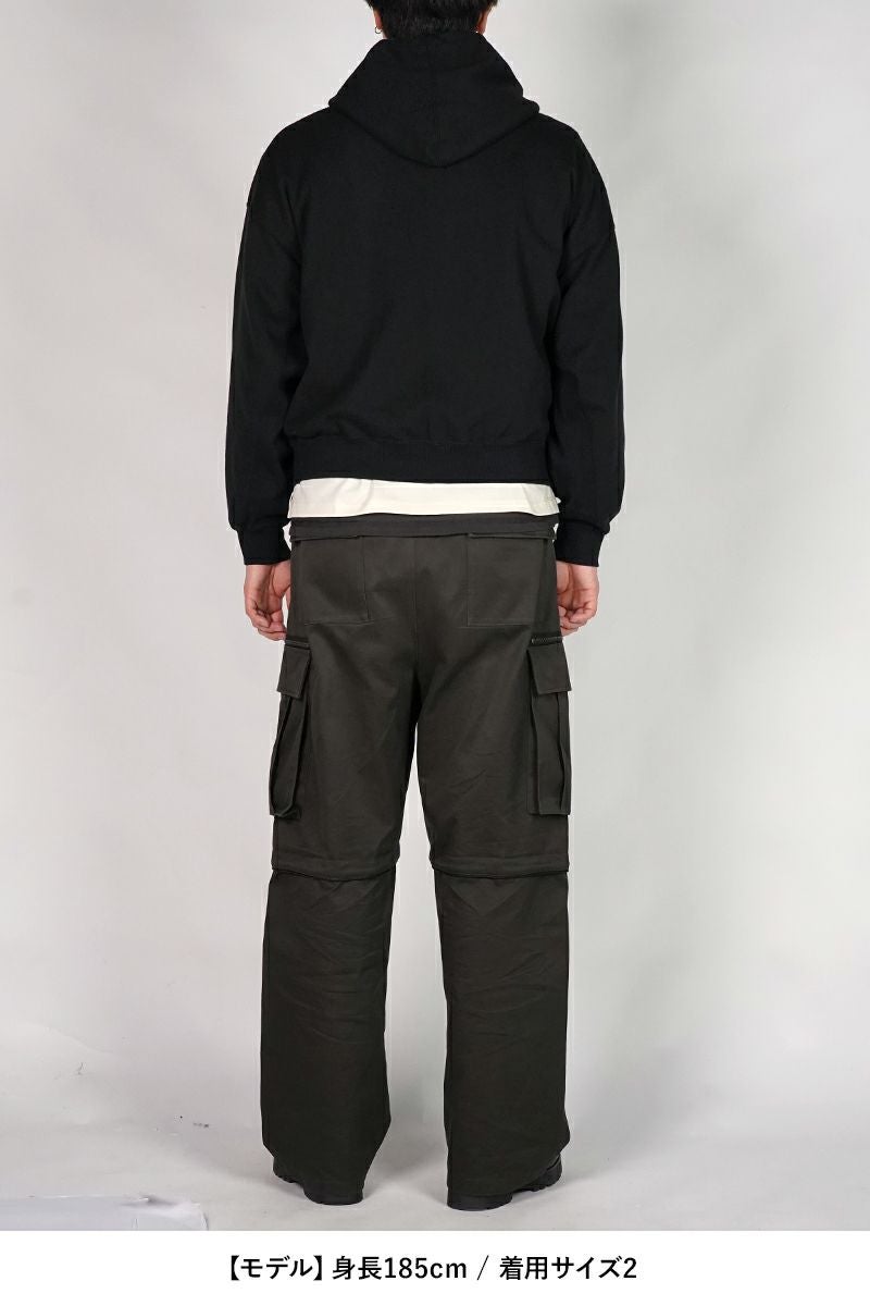 refomed(リフォメッド）"KINCHAKU" ZIPUP HOODIE 巾着ジップアップフーディー RECU-067