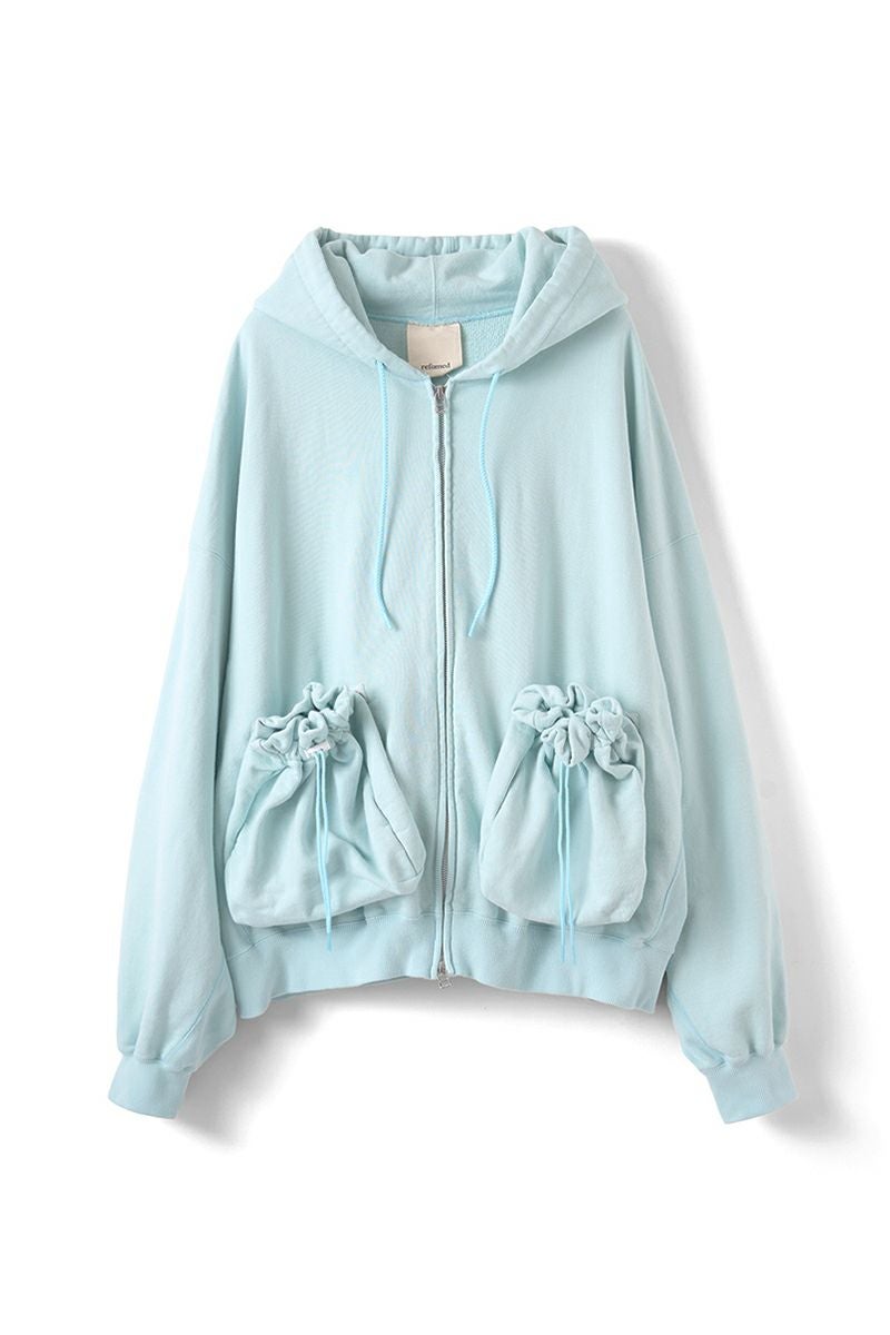 refomed(リフォメッド）"KINCHAKU" ZIPUP HOODIE 巾着ジップアップフーディー RECU-067