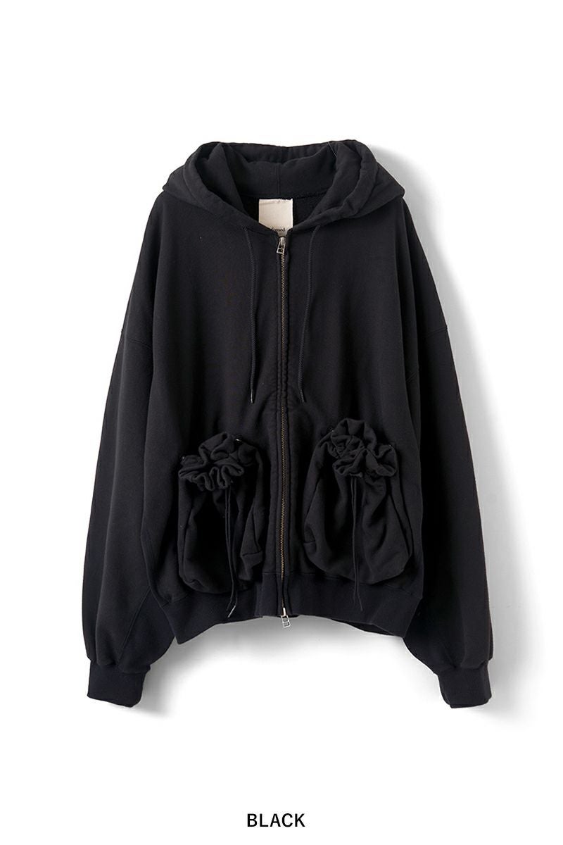 refomed(リフォメッド）"KINCHAKU" ZIPUP HOODIE 巾着ジップアップフーディー RECU-067