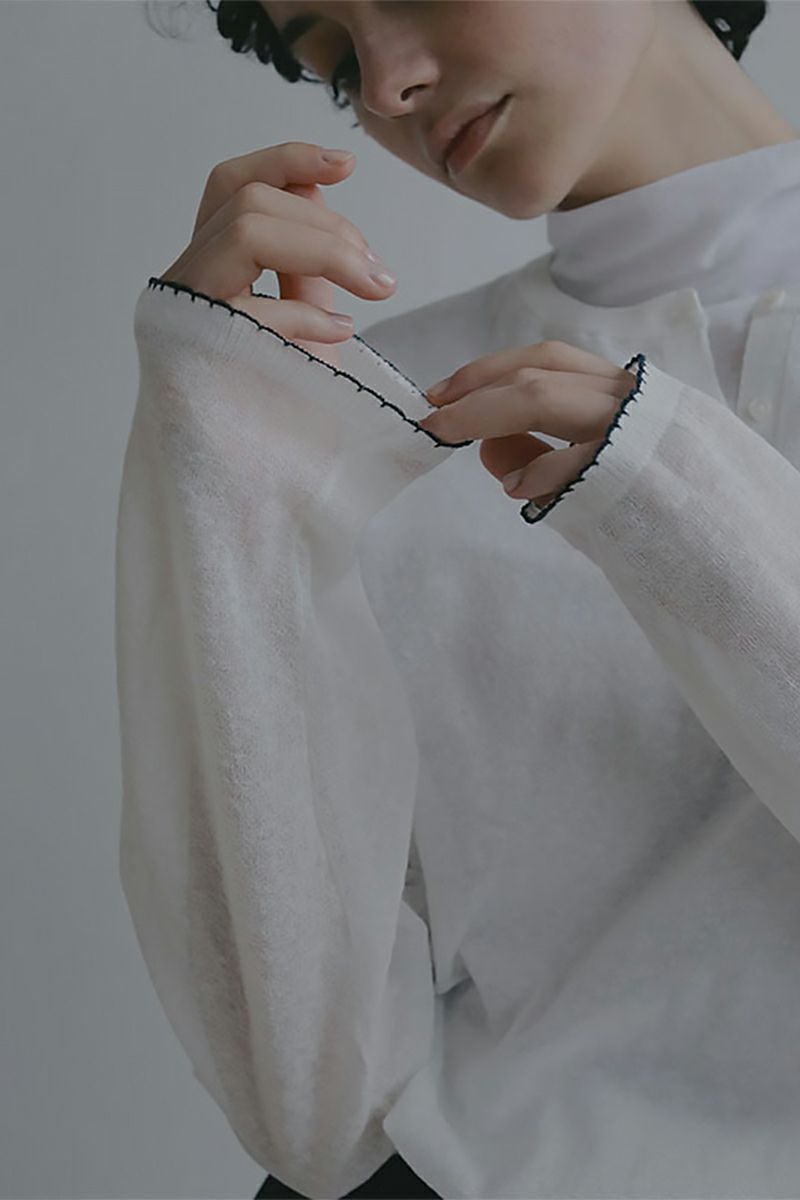 ETRE TOKYO(エトレトウキョウ) ヘンリーネックシアーニットプルオーバー 1226211066