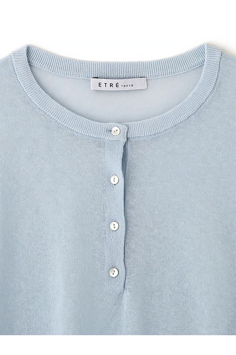 ETRE TOKYO(エトレトウキョウ) ヘンリーネックシアーニットプルオーバー 1226211066