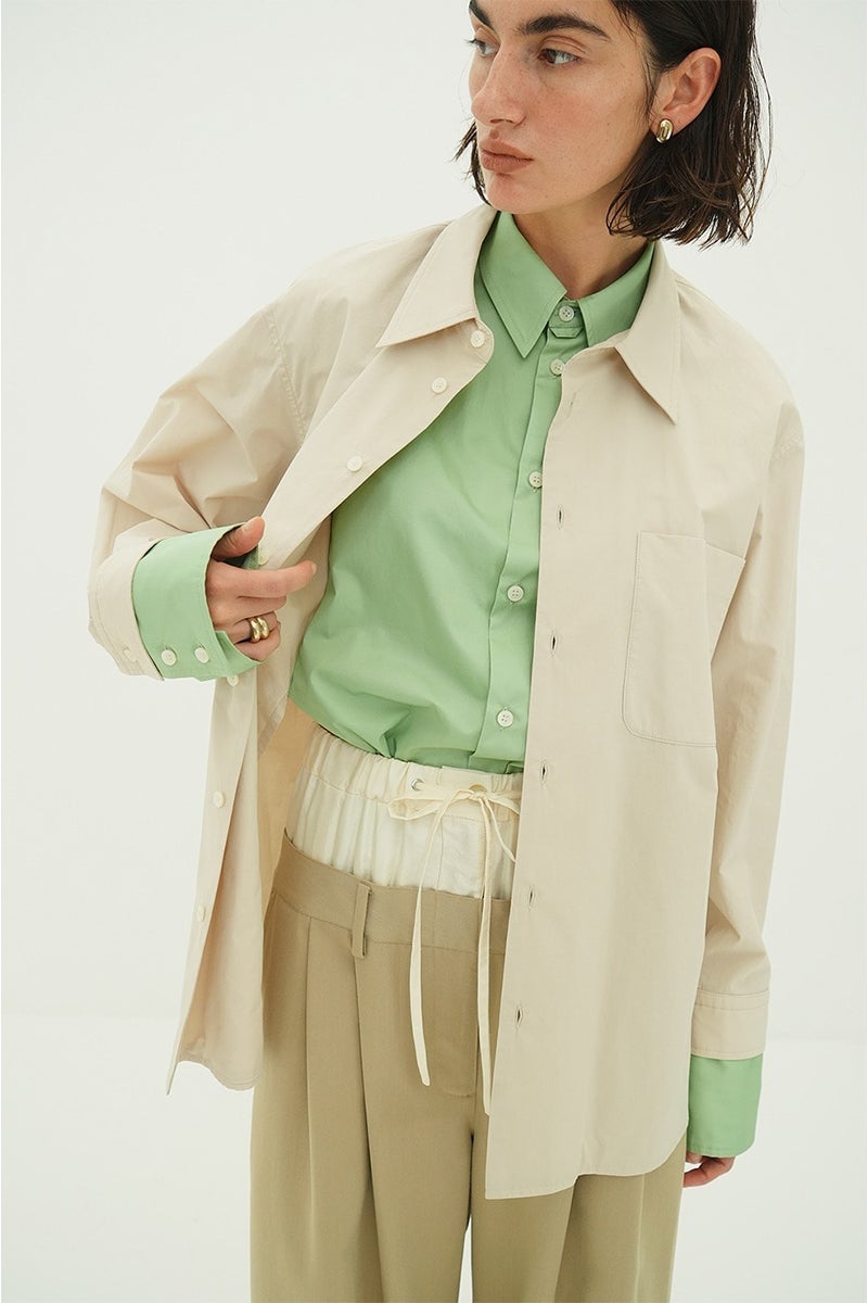 CLANE(クラネ) TWO TONE LAYERED SHIRTS ツートーンレイヤードシャツ 10122-4053