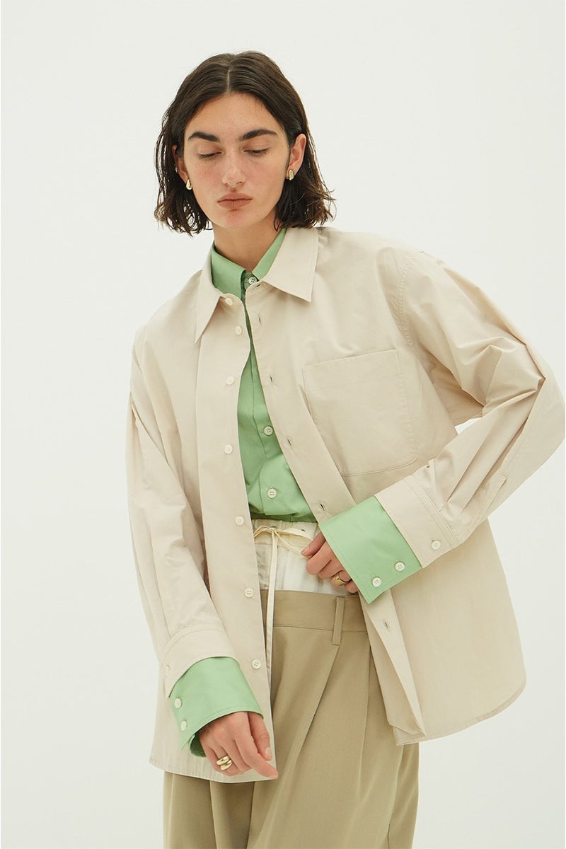 CLANE(クラネ) TWO TONE LAYERED SHIRTS ツートーンレイヤードシャツ 10122-4053