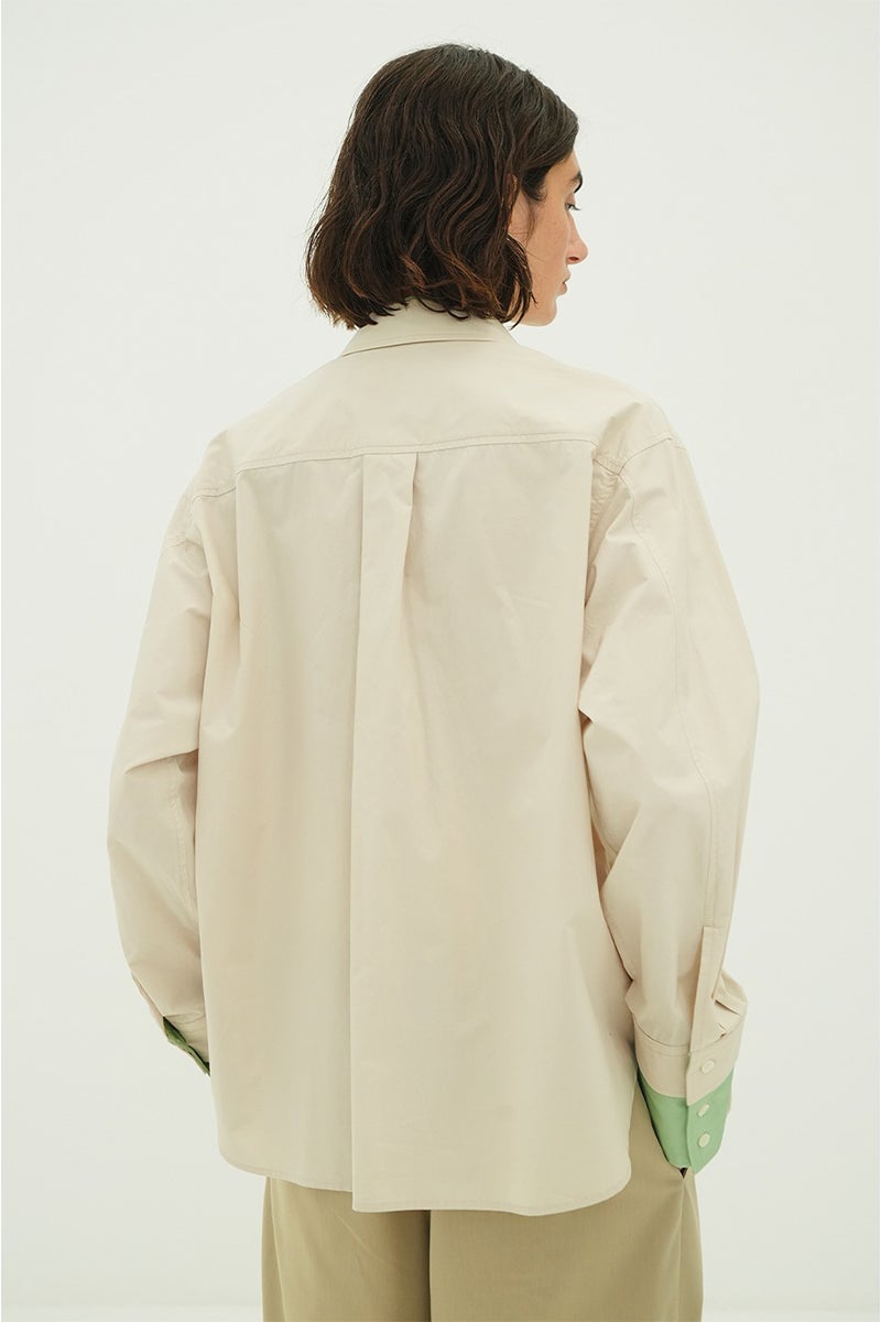 CLANE(クラネ) TWO TONE LAYERED SHIRTS ツートーンレイヤードシャツ 10122-4053