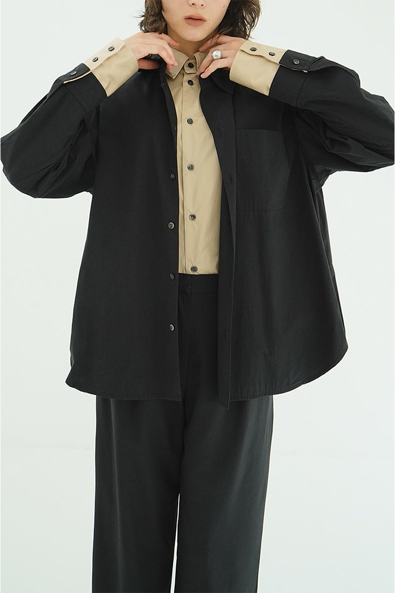 CLANE(クラネ) TWO TONE LAYERED SHIRTS ツートーンレイヤードシャツ 10122-4053