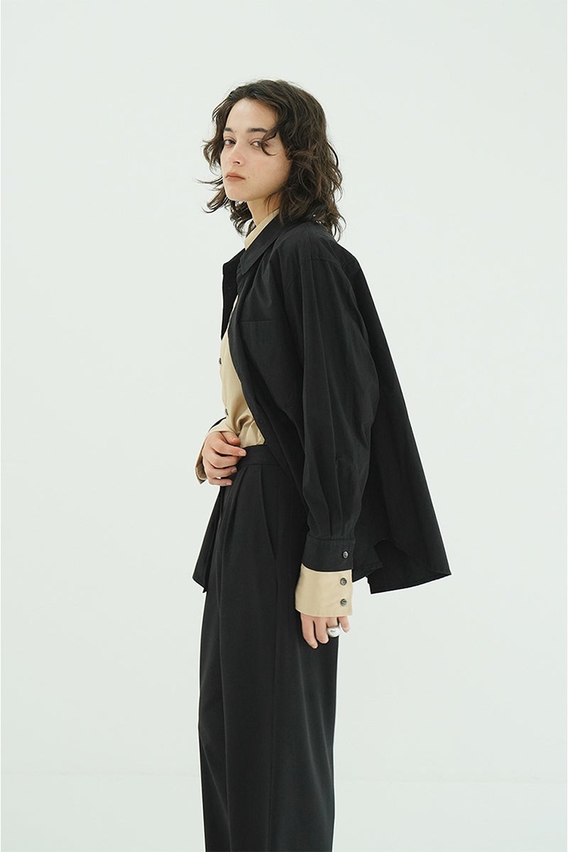 CLANE(クラネ) TWO TONE LAYERED SHIRTS ツートーンレイヤードシャツ 10122-4053