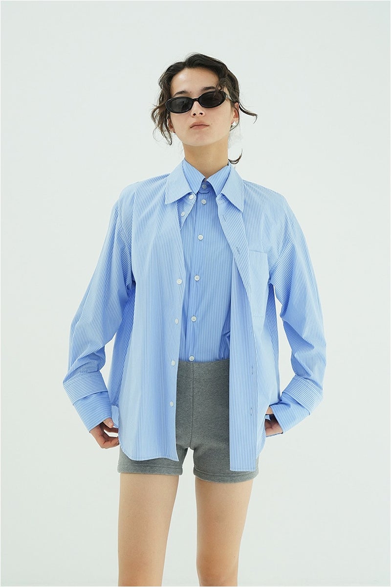 CLANE(クラネ) TWO TONE LAYERED SHIRTS ツートーンレイヤードシャツ 10122-4053