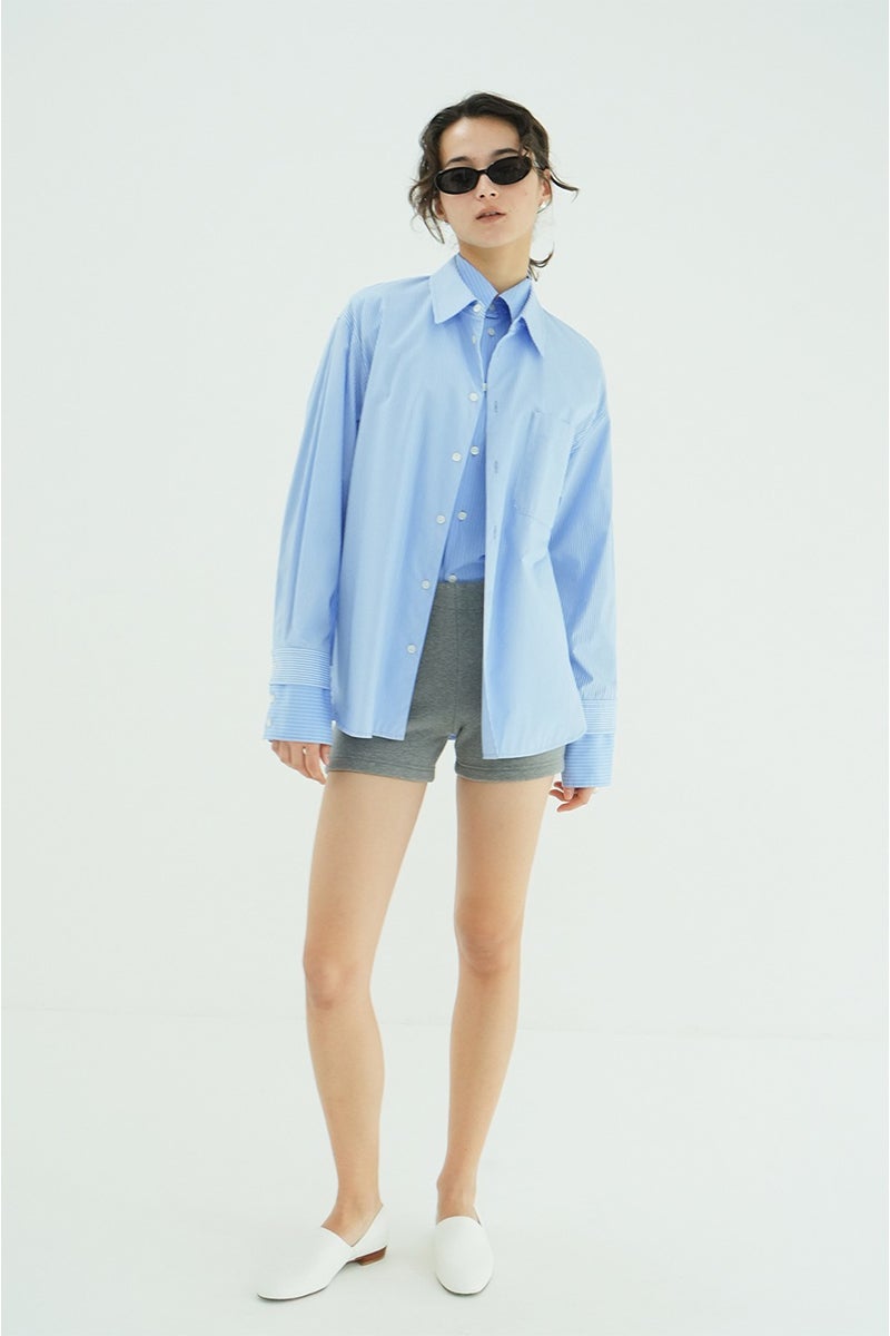 CLANE(クラネ) TWO TONE LAYERED SHIRTS ツートーンレイヤードシャツ 10122-4053