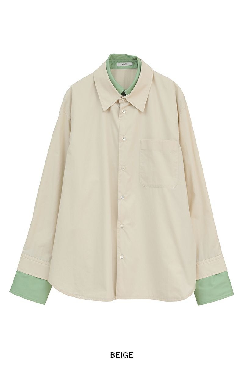 CLANE(クラネ) TWO TONE LAYERED SHIRTS ツートーンレイヤードシャツ 10122-4053