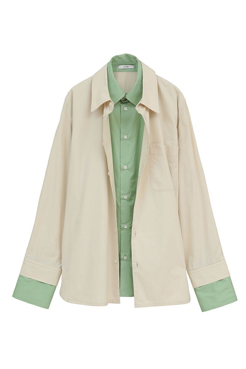 CLANE(クラネ) TWO TONE LAYERED SHIRTS ツートーンレイヤードシャツ 10122-4053