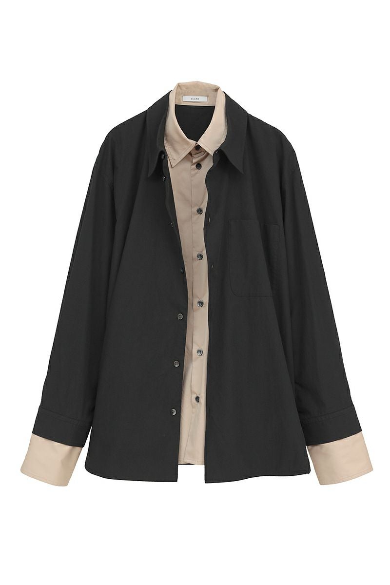 CLANE(クラネ) TWO TONE LAYERED SHIRTS ツートーンレイヤードシャツ 10122-4053