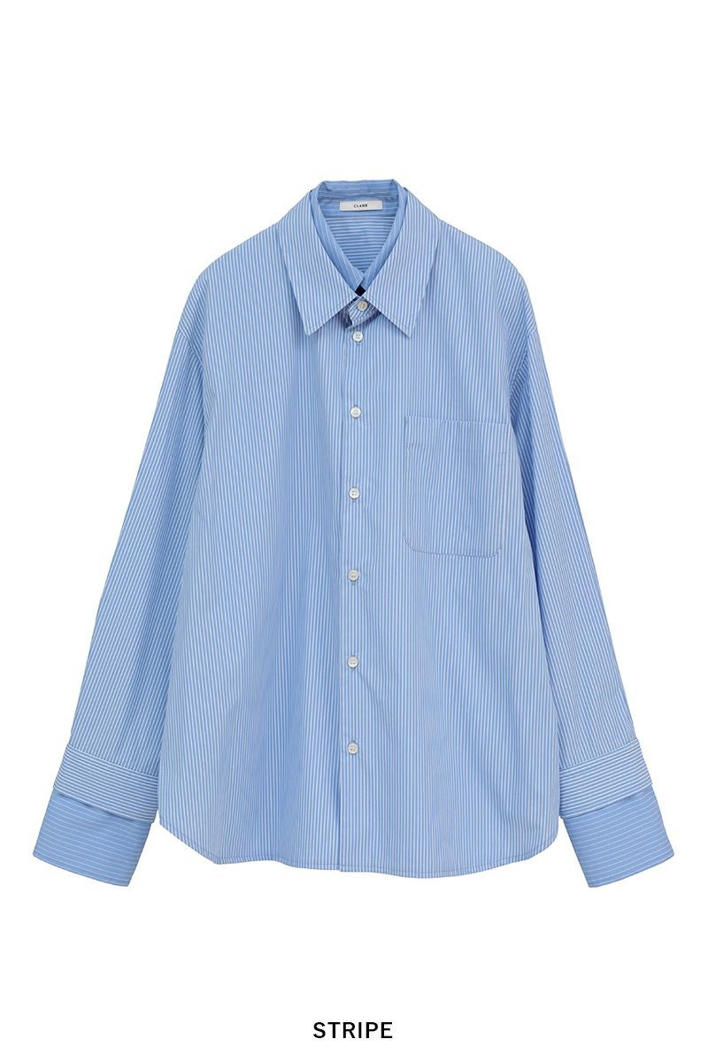 CLANE(クラネ) TWO TONE LAYERED SHIRTS ツートーンレイヤードシャツ 10122-4053