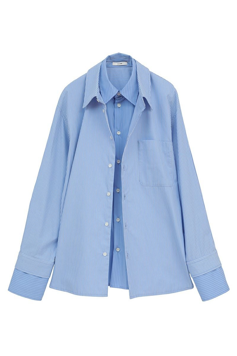 CLANE(クラネ) TWO TONE LAYERED SHIRTS ツートーンレイヤードシャツ 10122-4053