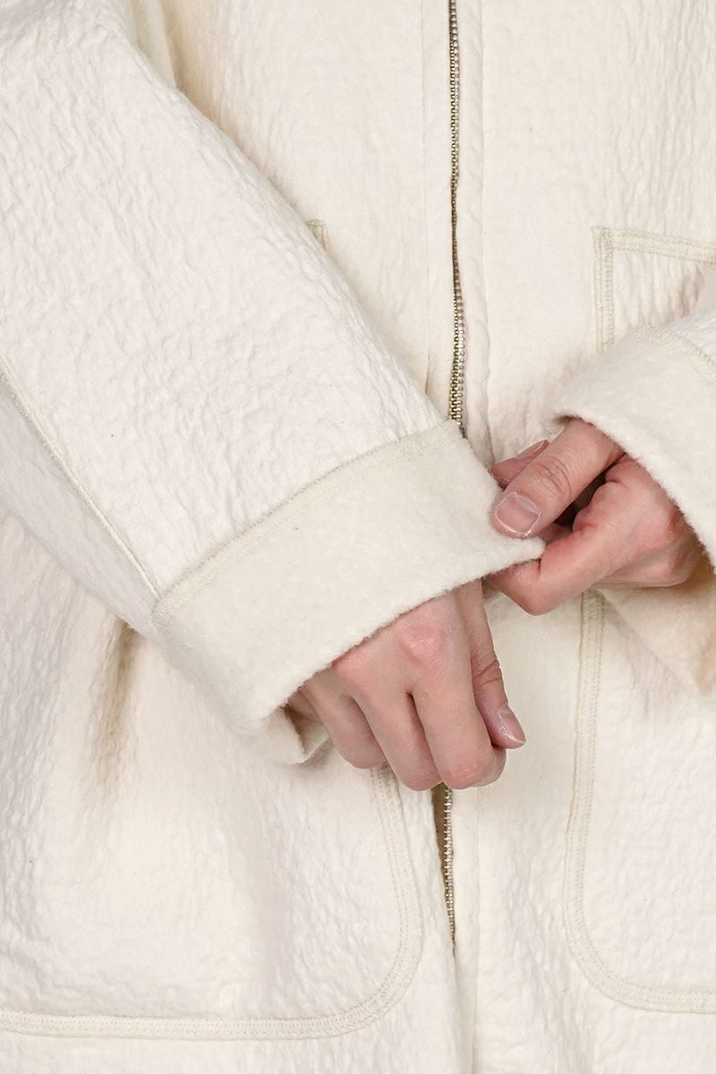 kengo(ケンゴ) cotton wool bokomoko zip-up hooded jacket コットンウールボコモコジップアップフーデッドジャケット K25FW-JK3