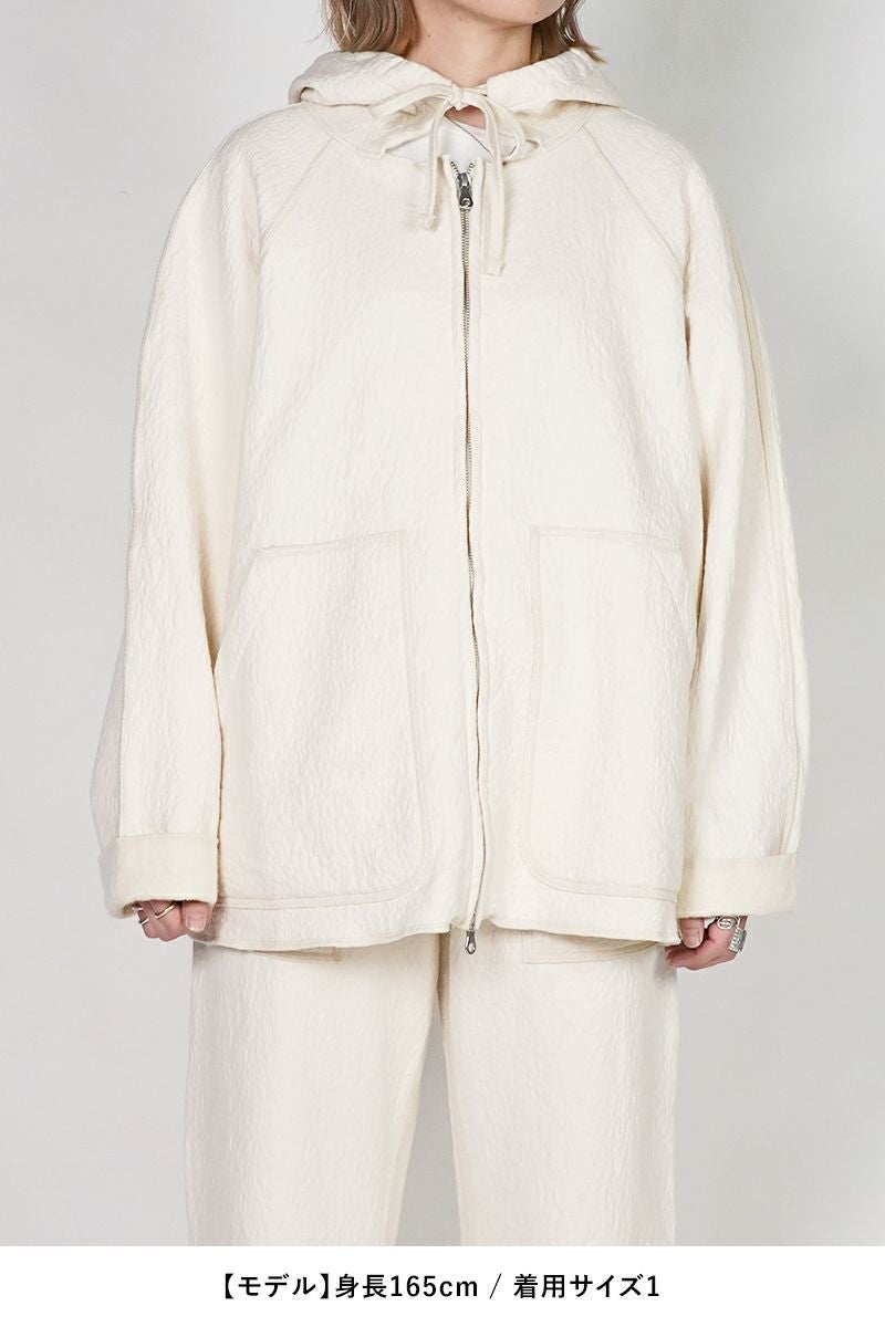 kengo(ケンゴ) cotton wool bokomoko zip-up hooded jacket コットンウールボコモコジップアップフーデッドジャケット K25FW-JK3