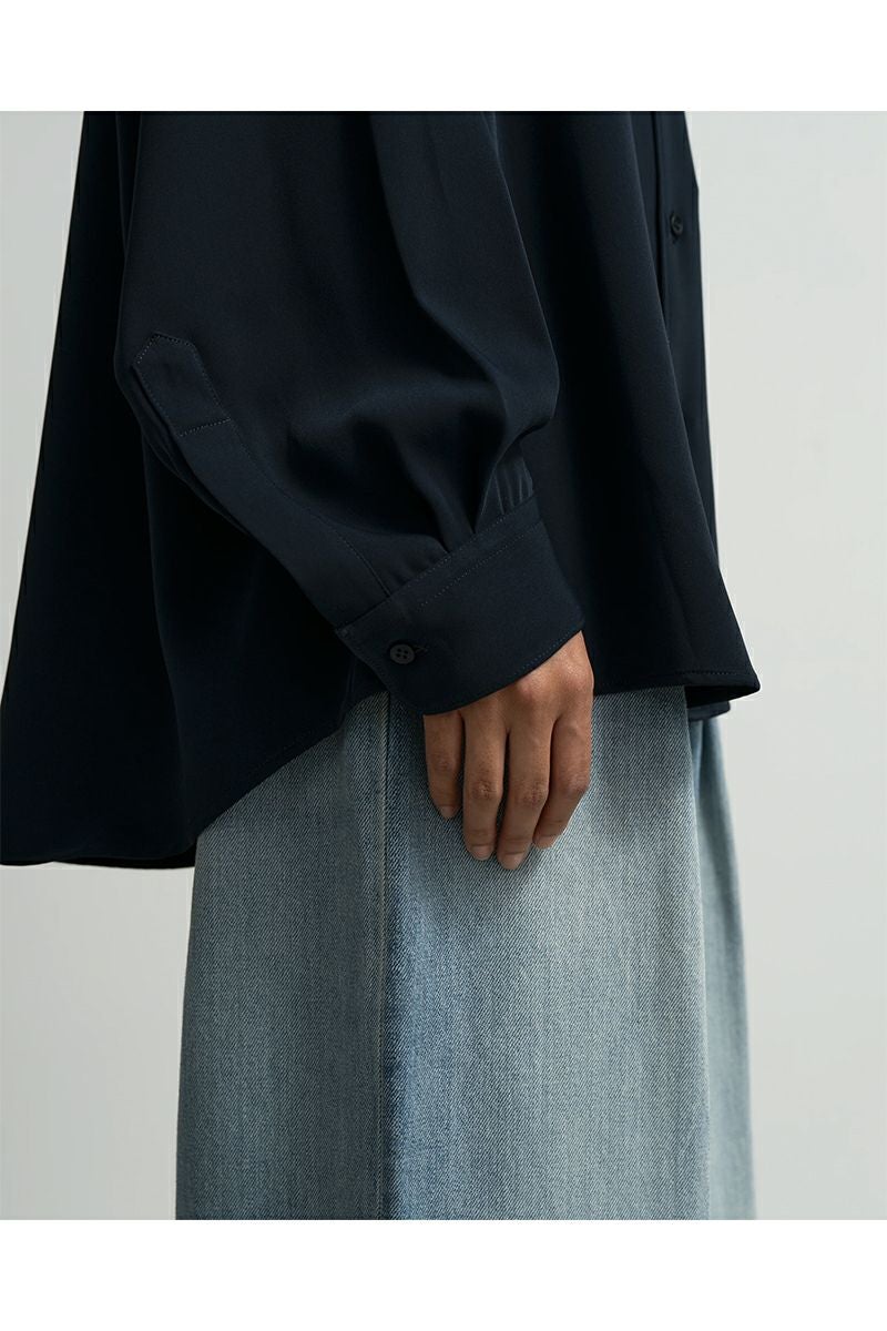 Graphpaper(グラフペーパー) Satin Oversized Regular Collar Shirts サテンオーバーサイズレギュラーカラーシャツ GL261-50077B
